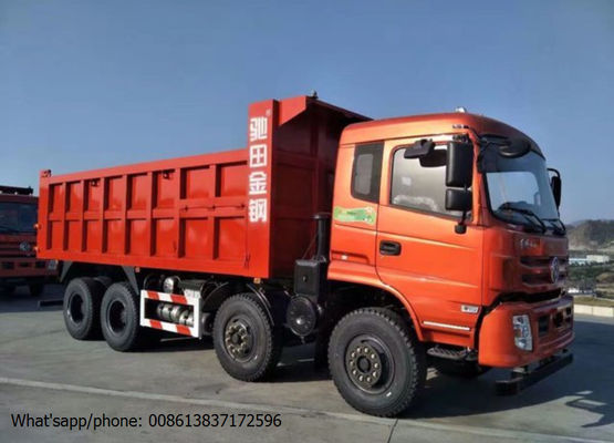 DFD3318 산업 덤프 트럭, RHD/LHD 375HP 8x4 팁 주는 사람 트럭 빨간색